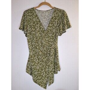 STITCH FIX Beacon Jai Short Sleeve Knit Top Women's M Floral Office Siren Career